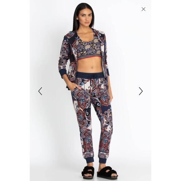 Johnny Was Pants - Johnny Was FALL PAISLEY FRENCH TERRY JOGGER SZ S